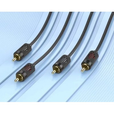 Аудиокабель Hoco UPA29 dual RCA red and white double lotus audio cable - Черный Аудиокабель Hoco UPA29 dual RCA red and white double lotus audio cable - Черный