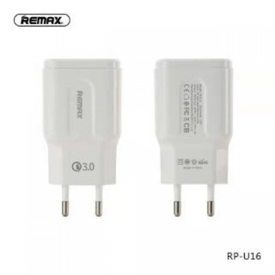 Сетевой адаптер Remax Quick charge 3.0A RP-U16 - White Сетевой адаптер Remax Quick charge 3.0A RP-U16 - White