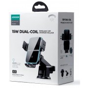 Автодержатель с беспроводной зарядкой Joyroom JR-ZS246 Dual-Coil Wireless Car Charger Holder (Dashboard) - Black