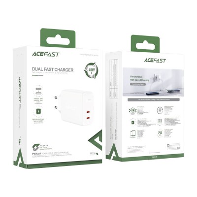 Сетевой адаптер Acefast A9 PD 40W (C+C) - White Сетевой адаптер Acefast A9 PD 40W (C+C) - White