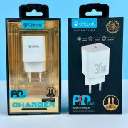 Сетевой адаптер Celebrat C-S5 EU PD 30W Charger - White