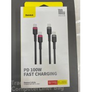 Кабель BASEUS Cafule Charging Cable USB-C to USB-C 100W 2m 2pcs - Red Black+Grey Black (P10318306003-01)