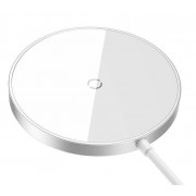 Беспроводная зарядка Baseus Simple Mini3 Magnetic Wireless Charger 15W - Silver (CCJJ040012)