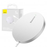 Беспроводная зарядка Baseus Simple Mini3 Magnetic Wireless Charger 15W - Silver (CCJJ040012)