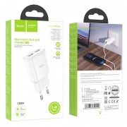 Сетевой адаптер hoco C88A Star round dual port charger (EU) - Белый