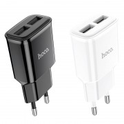 Сетевой адаптер hoco C88A Star round dual port charger (EU) - Белый