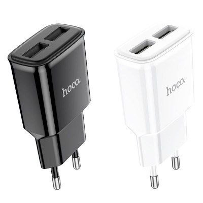 Сетевой адаптер hoco C88A Star round dual port charger (EU) - Белый Сетевой адаптер hoco C88A Star round dual port charger (EU) - Белый