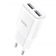 Сетевой адаптер hoco C88A Star round dual port charger (EU) - Белый