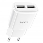Сетевой адаптер hoco C88A Star round dual port charger (EU) - Белый