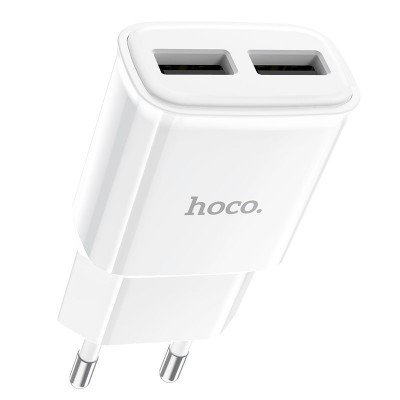 Сетевой адаптер hoco C88A Star round dual port charger (EU) - Белый Сетевой адаптер hoco C88A Star round dual port charger (EU) - Белый