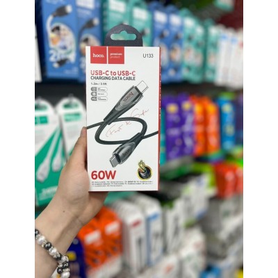 Кабель HOCO U133 Monte 60W Charging Data Cable Type-c to Type-c - Black Кабель HOCO U133 Monte 60W Charging Data Cable Type-c to Type-c - Black