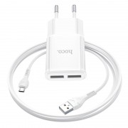 Зарядка hoco C88A Star round dual port charger set (Micro) (EU) - Белый