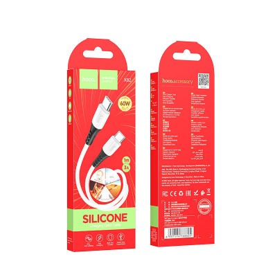 Кабель Hoco X82 Type-C to Type-C 60W silicone charging data cable - White Кабель Hoco X82 Type-C to Type-C 60W silicone charging data cable - White