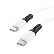 Кабель Hoco X82 Type-C to Type-C 60W silicone charging data cable - White