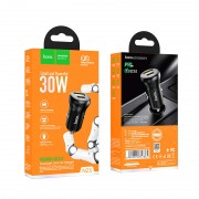 Автомобильное ЗУ hoco NZ5 Smooth road PD30W+QC3.0 car charger - Black