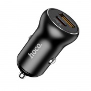 Автомобильное ЗУ hoco NZ5 Smooth road PD30W+QC3.0 car charger - Black