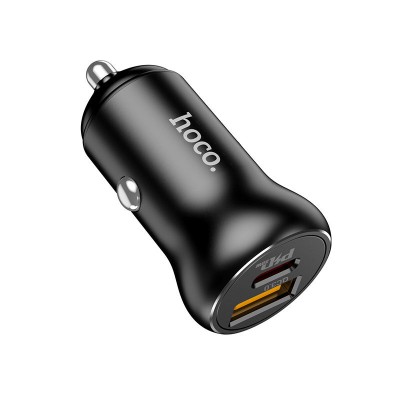 Автомобильное ЗУ hoco NZ5 Smooth road PD30W+QC3.0 car charger - Black Автомобильное ЗУ hoco NZ5 Smooth road PD30W+QC3.0 car charger - Black