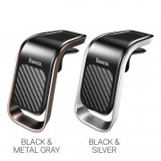 Автомобильный держатель hoco CA74 Universe air outlet magnetic car holder - Black/Metal Gray