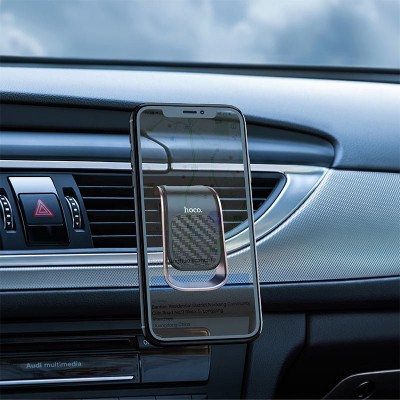 Автомобильный держатель hoco CA74 Universe air outlet magnetic car holder - Black/Metal Gray Автомобильный держатель hoco CA74 Universe air outlet magnetic car holder - Black/Metal Gray