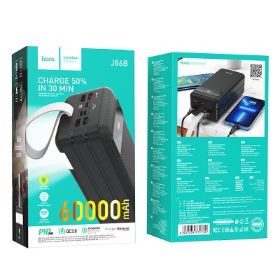 Power Bank Hoco J87B Tacker PD20W+QC3.0 (30000mAh) - Black Power Bank Hoco J87B Tacker PD20W+QC3.0 (30000mAh) - Black
