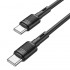 Кабель Hoco X83 Type-C to Type-C Victory 60W charging data cable - Black Кабель Hoco X83 Type-C to Type-C Victory 60W charging data cable - Black