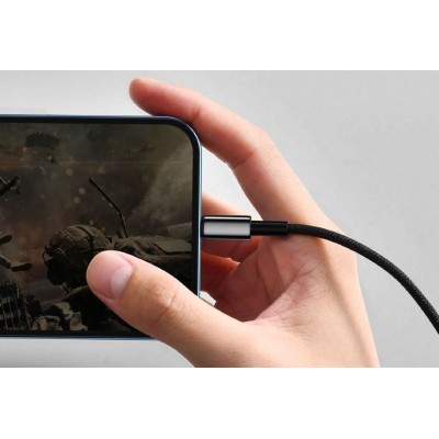 Кабель Baseus Tungsten Gold Fast Charging, USB - Lightning, 2.4А, 2 м - Черный (CALWJ-A01) Кабель Baseus Tungsten Gold Fast Charging, USB - Lightning, 2.4А, 2 м - Черный (CALWJ-A01)