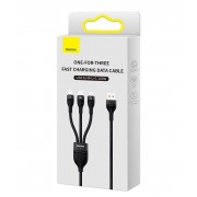 Кабель Baseus Data Cable USB to M+L+C 100W 1.2m (CASS030001) - Black