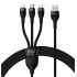 Кабель Baseus Data Cable USB to M+L+C 100W 1.2m (CASS030001) - Black Кабель Baseus Data Cable USB to M+L+C 100W 1.2m (CASS030001) - Black