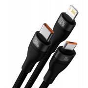 Кабель Baseus Data Cable USB to M+L+C 100W 1.2m (CASS030001) - Black