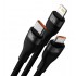 Кабель Baseus Data Cable USB to M+L+C 100W 1.2m (CASS030001) - Black Кабель Baseus Data Cable USB to M+L+C 100W 1.2m (CASS030001) - Black
