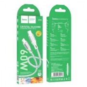 Кабель HOCO x98 crystal ice 60W silicone charging data cable type-c to type-c - Серый