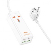 Сетевое зарядное устройство Hoco AC10A barry PD65W (2C2A with 1 socket) desktop charger (EU) - Белый