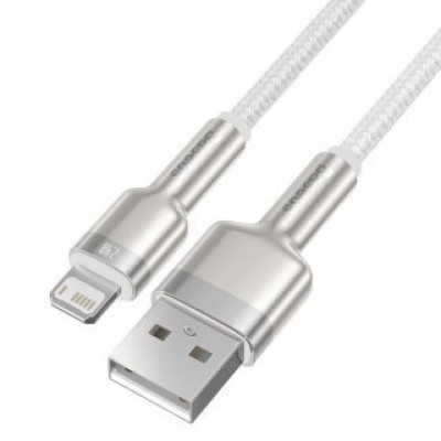 Кабель Baseus Cafule Series Metal Data Cable USB to IP 2.4A 2m - White (CALJK-B02) Кабель Baseus Cafule Series Metal Data Cable USB to IP 2.4A 2m - White (CALJK-B02)