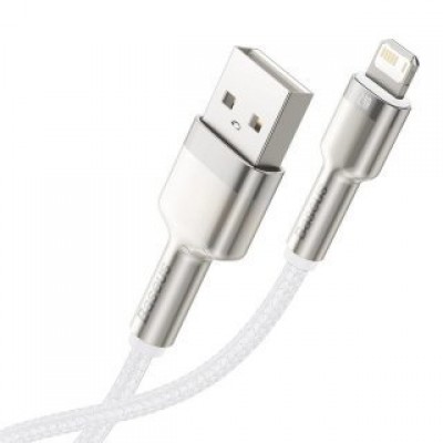 Кабель Baseus Cafule Series Metal Data Cable USB to IP 2.4A 2m - White (CALJK-B02) Кабель Baseus Cafule Series Metal Data Cable USB to IP 2.4A 2m - White (CALJK-B02)