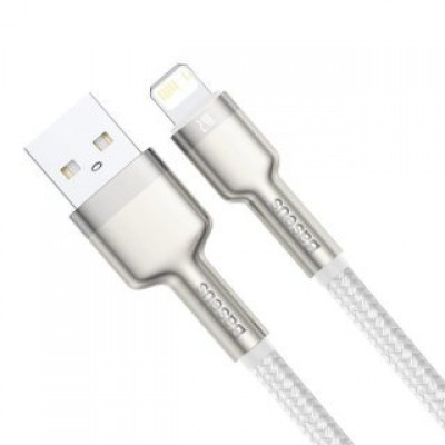 Кабель Baseus Cafule Series Metal Data Cable USB to IP 2.4A 2m - White (CALJK-B02) Кабель Baseus Cafule Series Metal Data Cable USB to IP 2.4A 2m - White (CALJK-B02)