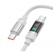 Кабель Hoco U126 lantern 100w charging data cable Type-c to Type-c - Серый