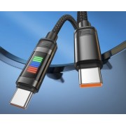 Кабель Hoco U126 lantern 100w charging data cable Type-c to Type-c - Серый