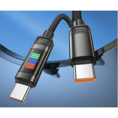 Кабель Hoco U126 lantern 100w charging data cable Type-c to Type-c - Серый Кабель Hoco U126 lantern 100w charging data cable Type-c to Type-c - Серый