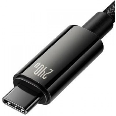 Кабель Baseus Tungsten Gold Fast Charging Data Cable Type-C to Type-C 240W 2m (CAWJ040101) - Черный Кабель Baseus Tungsten Gold Fast Charging Data Cable Type-C to Type-C 240W 2m (CAWJ040101) - Черный