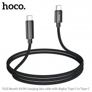 Кабель Hoco U125 Benefit 5A charging data cable with display Type-c - Black