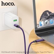 Кабель Hoco U125 Benefit 5A charging data cable with display Type-c - Black