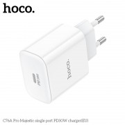 Сетевой адаптер Hoco C76A Pro Majestic single port PD30W charger - White