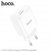 Сетевой адаптер Hoco C76A Pro Majestic single port PD30W charger - White