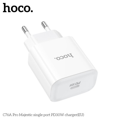Сетевой адаптер Hoco C76A Pro Majestic single port PD30W charger - White Сетевой адаптер Hoco C76A Pro Majestic single port PD30W charger - White