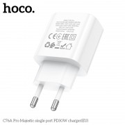 Сетевой адаптер Hoco C76A Pro Majestic single port PD30W charger - White