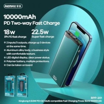Power Bank Remax RPP-201 kingkong ll 22.5W PD+QC multi-compatible fast charging 10000mAh - Серый Power Bank Remax RPP-201 kingkong ll 22.5W PD+QC multi-compatible fast charging 10000mAh - Серый