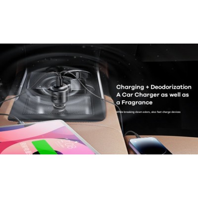 Автомобильное ЗУ Remax Yatoy series 60W PD+QC Scented RCC353 - Black Автомобильное ЗУ Remax Yatoy series 60W PD+QC Scented RCC353 - Black