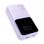 Power Bank Joyroom JR-PBC06 30W mini with Dual Cables 10000mAh - Purple With USB.A to Type.C 0.25m Cable-White