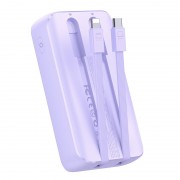 Power Bank Joyroom JR-PBC06 30W mini with Dual Cables 10000mAh - Purple With USB.A to Type.C 0.25m Cable-White