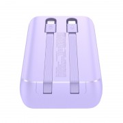 Power Bank Joyroom JR-PBC06 30W mini with Dual Cables 10000mAh - Purple With USB.A to Type.C 0.25m Cable-White